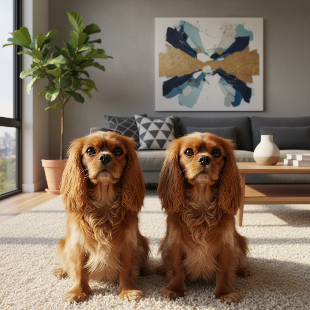 Cavalier King Charles Spaniel custom felt replica comparison