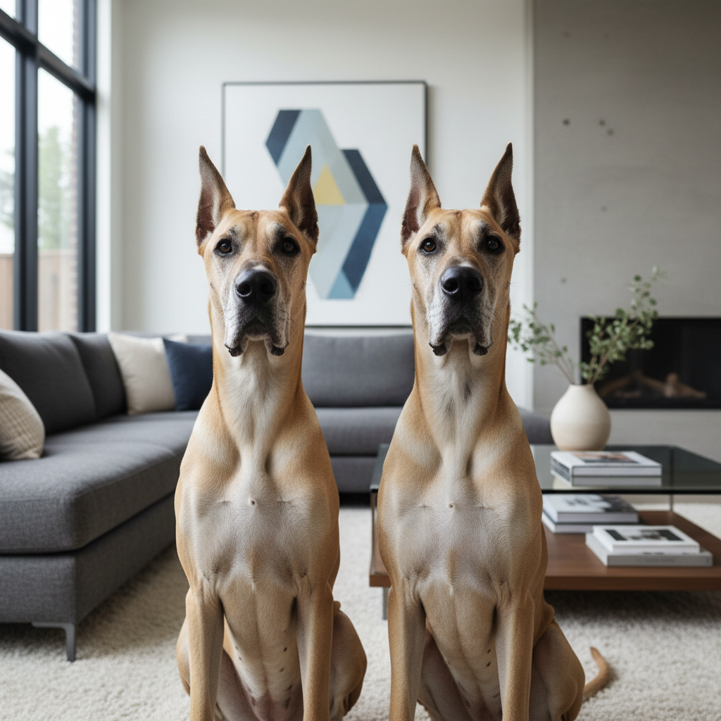 Great Dane custom pet replica comparison photo