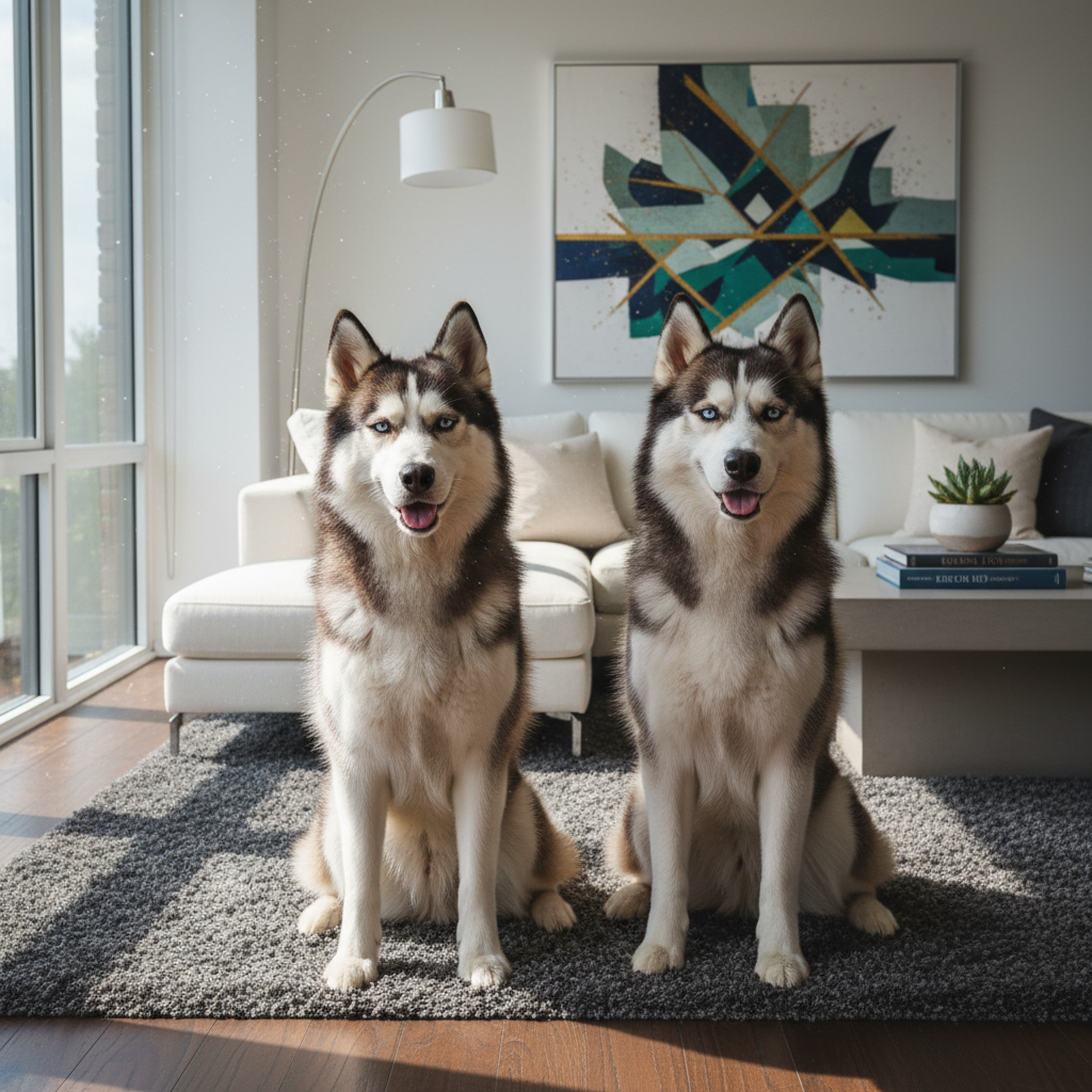 Siberian Husky custom plush clone vs real dog